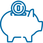 An icon representing a savings piggy bank.