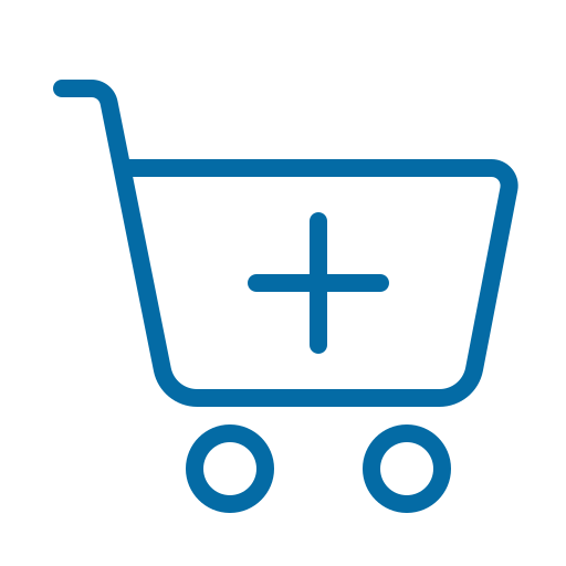 An icon representing a medical shopping cart.